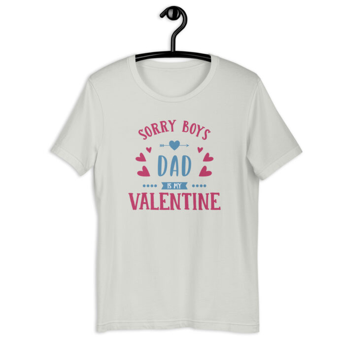 “Dad’s My Valentine” Playful Tee – Lovable Color Range - Silver, 2XL