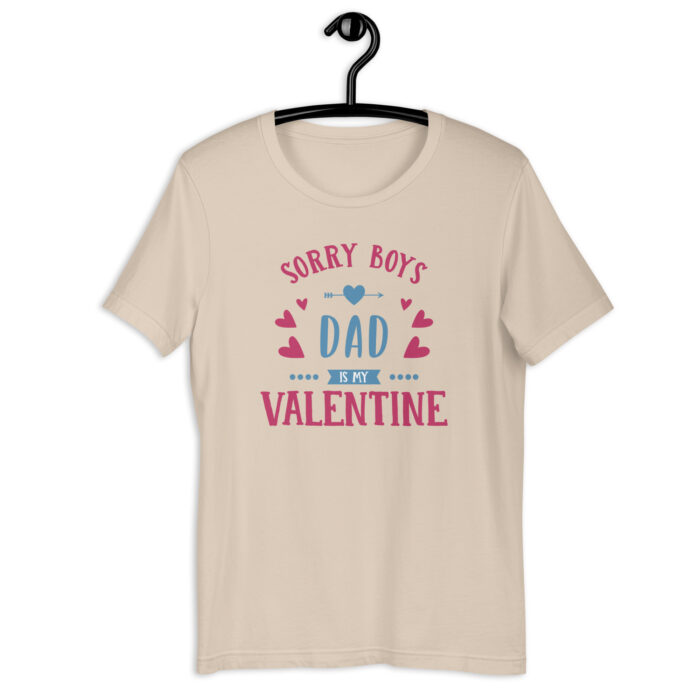 “Dad’s My Valentine” Playful Tee – Lovable Color Range - Soft Cream, 2XL