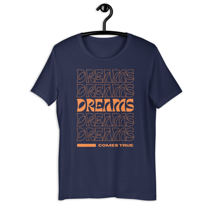 “Dream Manifest” Tee – ‘Dreams Come True’ Repeating Design – Aspirational Color Range - Navy, 2XL