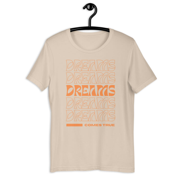 “Dream Manifest” Tee – ‘Dreams Come True’ Repeating Design – Aspirational Color Range - Soft Cream, 2XL