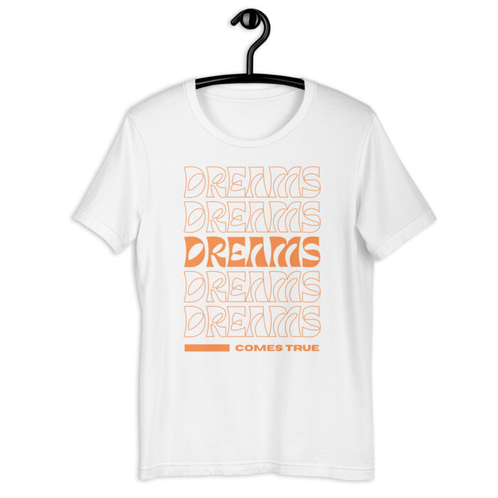 “Dream Manifest” Tee – ‘Dreams Come True’ Repeating Design – Aspirational Color Range - White, 2XL