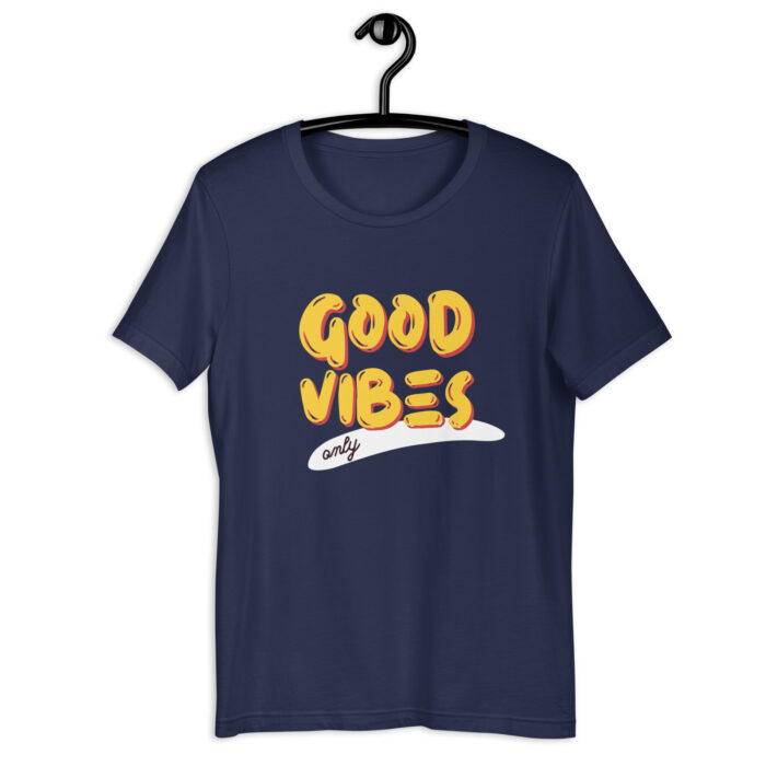 “Good Vibes” Positive Energy Tee – Classic Black & More Colors - Navy, 2XL