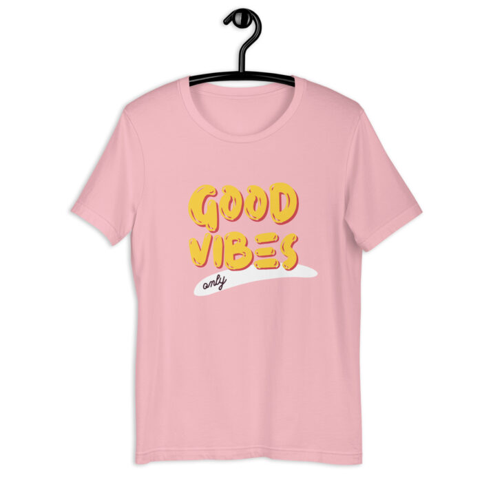 “Good Vibes” Positive Energy Tee – Classic Black & More Colors - Pink, 2XL