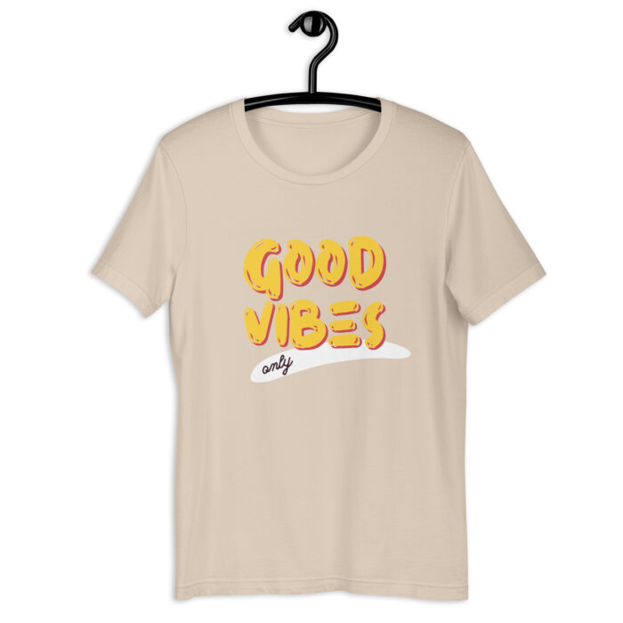 “Good Vibes” Positive Energy Tee – Classic Black & More Colors - Soft Cream, 2XL