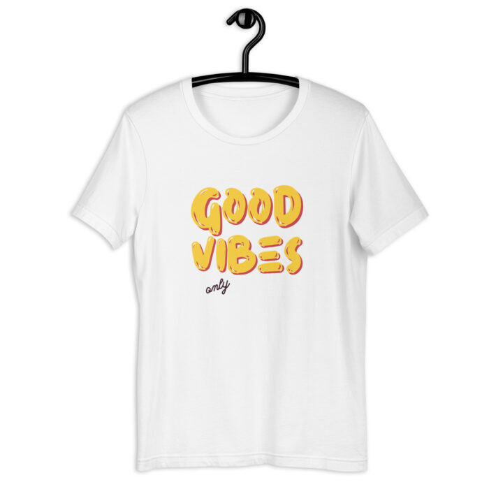 “Good Vibes” Positive Energy Tee – Classic Black & More Colors - White, 2XL