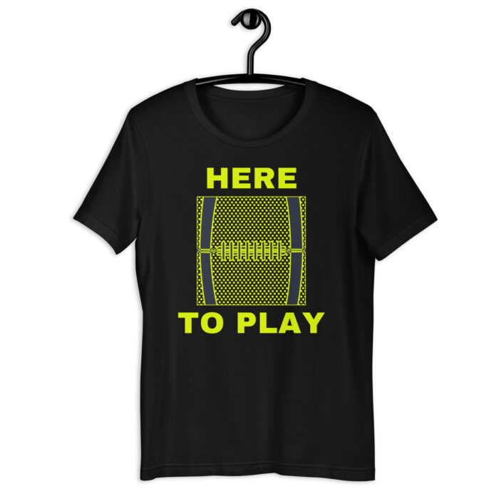 “Here to Play” Football-Inspired Tee – Fresh Color Lineup - Black, 2XL