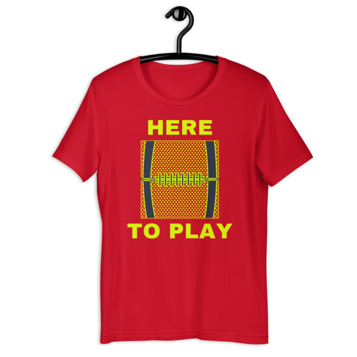 “Here to Play” Football-Inspired Tee – Fresh Color Lineup - Red, 2XL