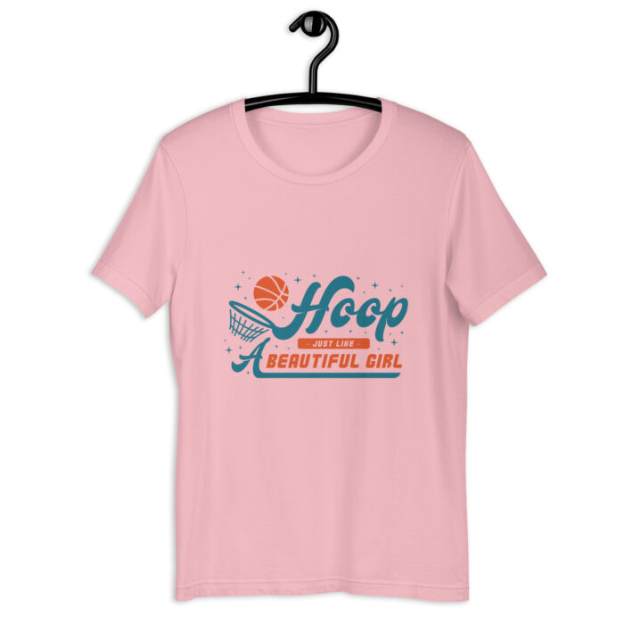 “Hoop Beautiful Girl” Basketball Tee – Trendy Color Assortment - Pink, 2XL