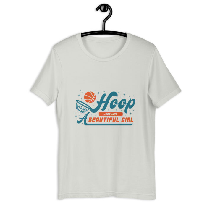 “Hoop Beautiful Girl” Basketball Tee – Trendy Color Assortment - Silver, 2XL