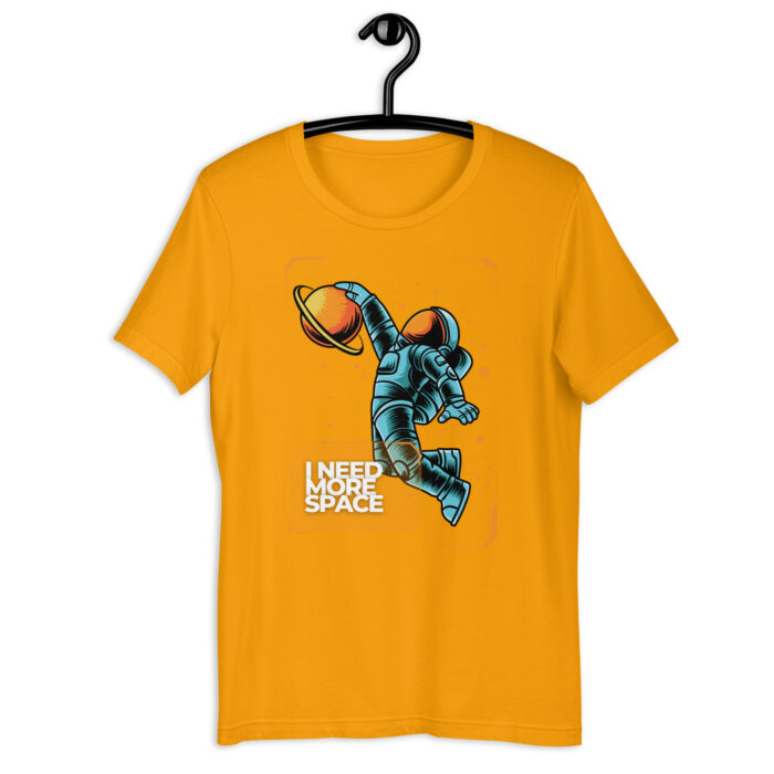 “I Need More Space” Tee – Orange & Yellow, Minimal Bold Design - Gold, 2XL
