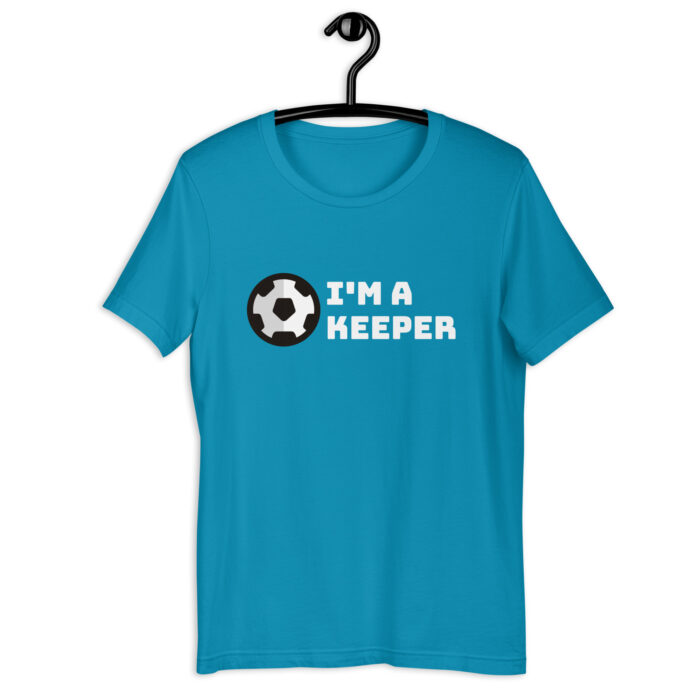 “I’m a Keeper” Goalie-Inspired Soccer Tee – Choice of Colors - Aqua, 2XL