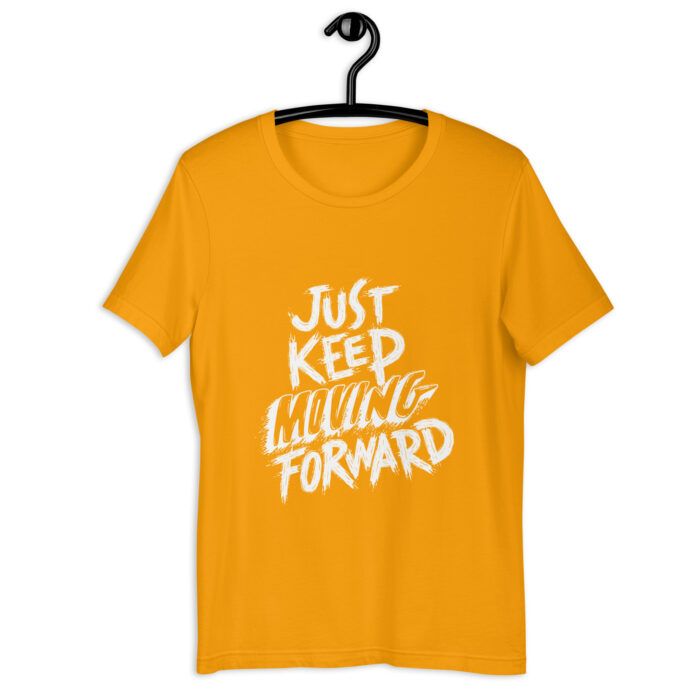 “Just Keep Moving Forward” Motivational Tee – Bold Red - Gold, 2XL