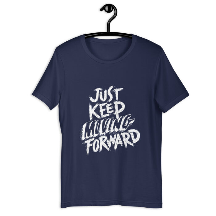 “Just Keep Moving Forward” Motivational Tee – Bold Red - Navy, 2XL