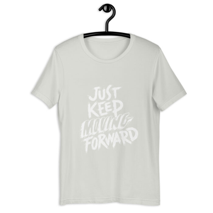 “Just Keep Moving Forward” Motivational Tee – Bold Red - Silver, 2XL