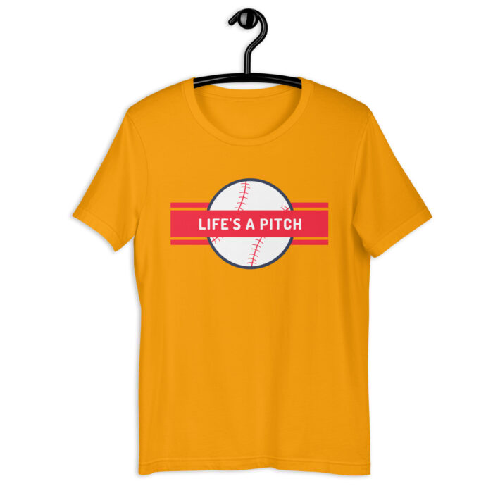 “Life’s A Pitch” Soccer Enthusiast Tee – Available in Vivid Colors - Gold, 2XL