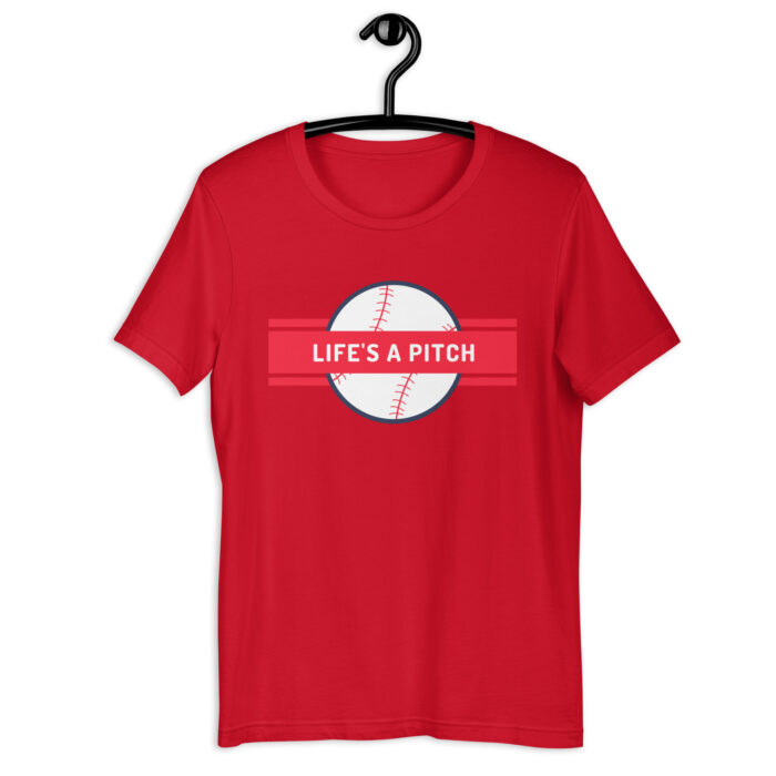 “Life’s A Pitch” Soccer Enthusiast Tee – Available in Vivid Colors - Red, 2XL