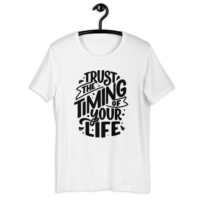 “Life’s Perfect Timing” Inspirational Quote Tee – Serene Color Spectrum - White, 2XL