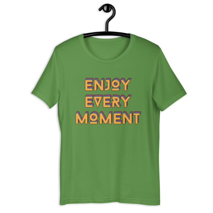 “Live Joyfully” Tee – ‘Enjoy Every Moment’ – Radiant Color Selection - Leaf, 2XL