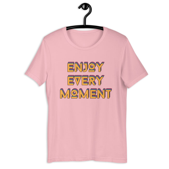 “Live Joyfully” Tee – ‘Enjoy Every Moment’ – Radiant Color Selection - Pink, 2XL