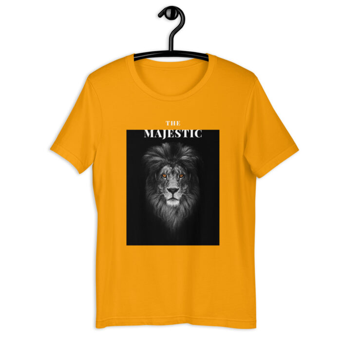 Majestic Spirit” Lion Graphic Tee – Bold Color Assortment - Gold, 2XL