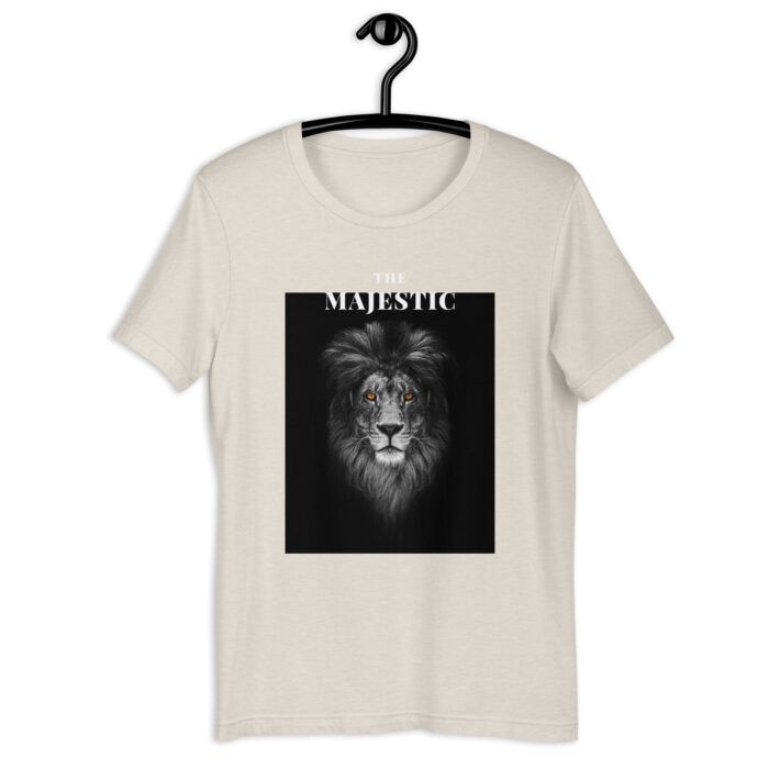 Majestic Spirit” Lion Graphic Tee – Bold Color Assortment - Heather Dust, 2XL