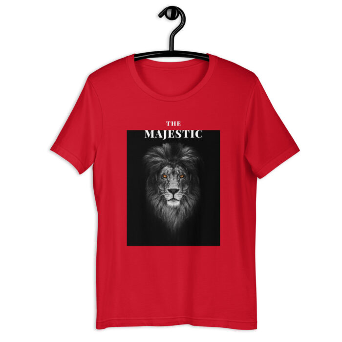 Majestic Spirit” Lion Graphic Tee – Bold Color Assortment - Red, 2XL