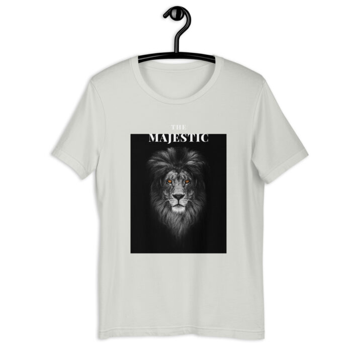 Majestic Spirit” Lion Graphic Tee – Bold Color Assortment - Silver, 2XL