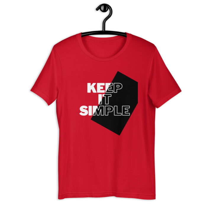 “Minimalist Mantra” Tee – ‘Keep It Simple’ Statement – Sleek Color Selection - Red, 2XL
