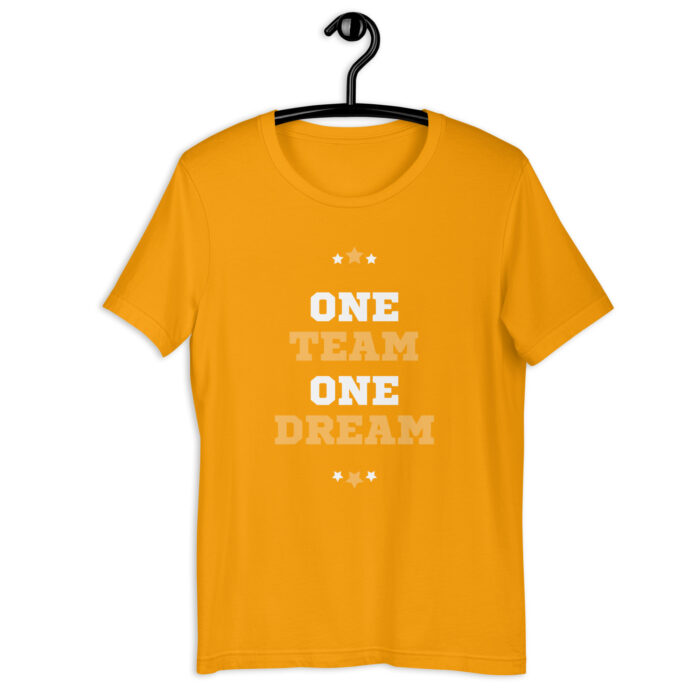 Multi-Color ‘One Team One Dream’ Sports Tee - Gold, 2XL