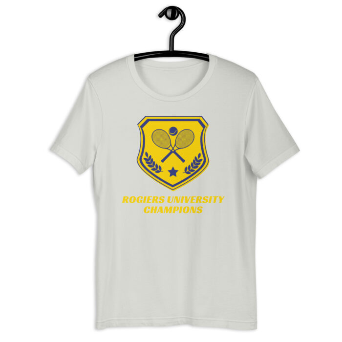 “Rogers University Champions” Crest Tee – Available in Multiple Colors - Silver, 2XL
