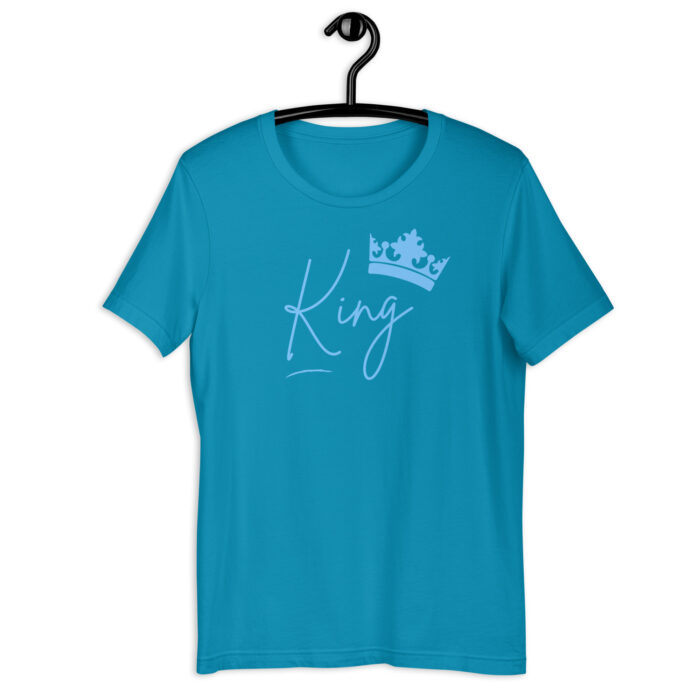 “Signature King” Casual Tee – Dynamic Color Selection - Aqua, 2XL