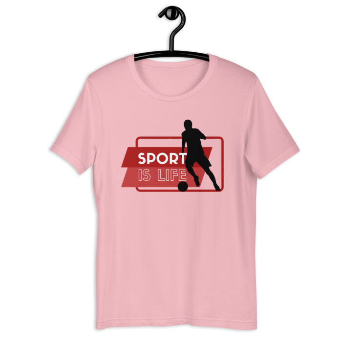 “Sport Is Life” Red Modern Tee - Pink, 2XL