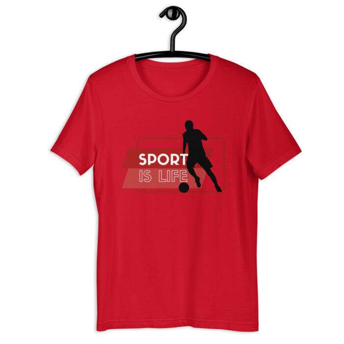 “Sport Is Life” Red Modern Tee - Red, 2XL