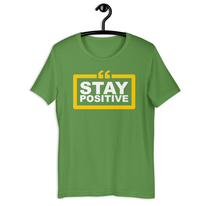 “Stay Positive” Quote Tee – Inspiring Color Spectrum - Leaf, 2XL