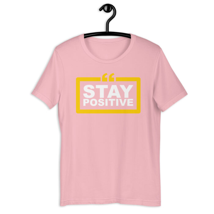 “Stay Positive” Quote Tee – Inspiring Color Spectrum - Pink, 2XL