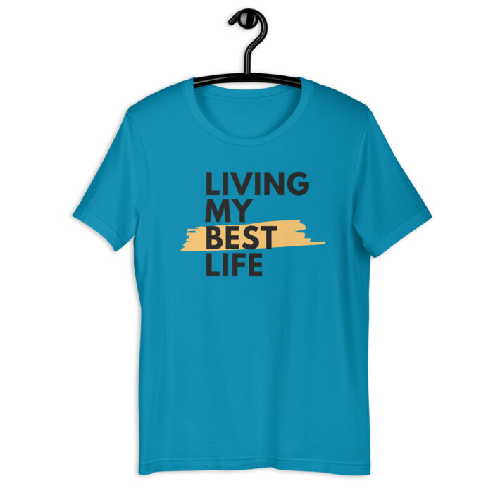 “Vibrant Life” Tee – Living My Best Life – Colorful Selection - Aqua, 2XL