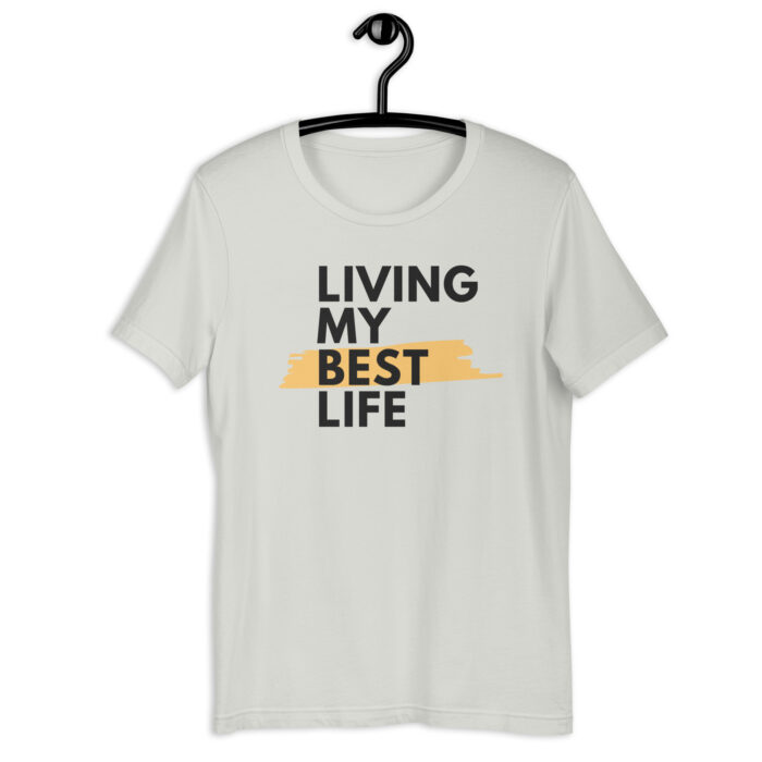 “Vibrant Life” Tee – Living My Best Life – Colorful Selection - Silver, 2XL