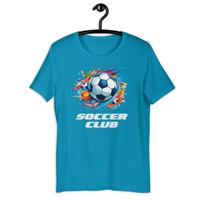 “Vibrant Soccer Club” Graphic Tee – Available in Dynamic Colors - Aqua, 2XL