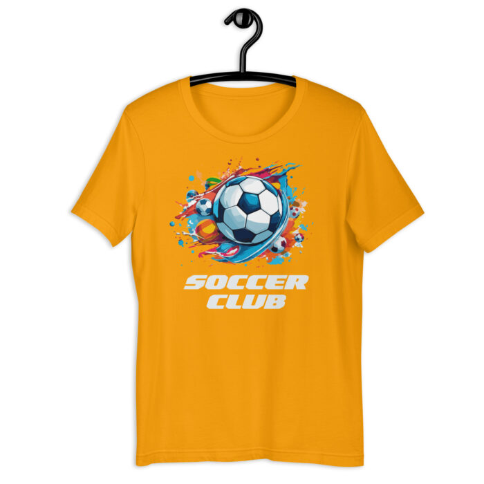 “Vibrant Soccer Club” Graphic Tee – Available in Dynamic Colors - Gold, 2XL