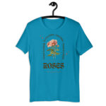 “Vintage Rose” Botanical Tee – Rustic Elegance Design – Earthy Color Spectrum - Aqua, 2XL