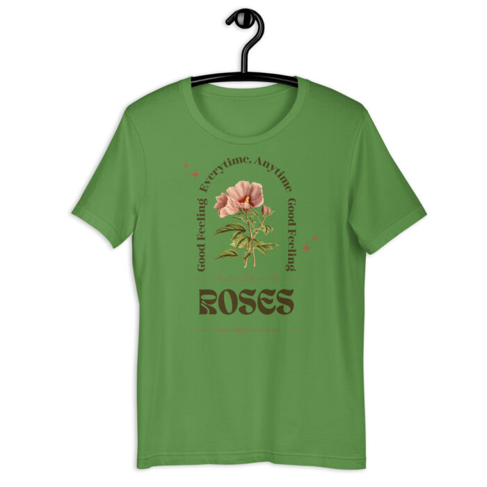“Vintage Rose” Botanical Tee – Rustic Elegance Design – Earthy Color Spectrum - Leaf, 2XL