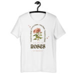 “Vintage Rose” Botanical Tee – Rustic Elegance Design – Earthy Color Spectrum - White, 2XL