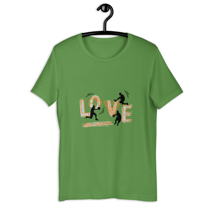 White ‘Love This Game’ Basketball T-Shirt – Orange & Black Illustration - Leaf, 2XL