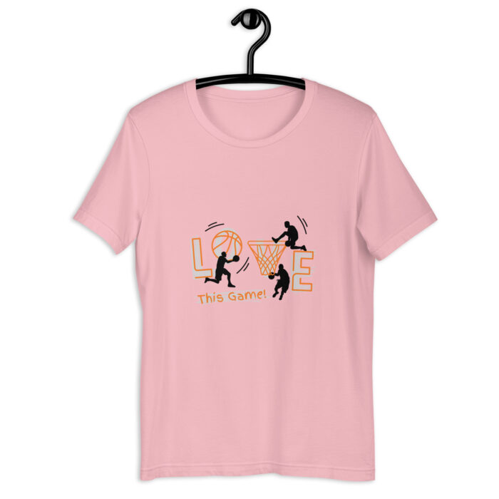 White ‘Love This Game’ Basketball T-Shirt – Orange & Black Illustration - Pink, 2XL