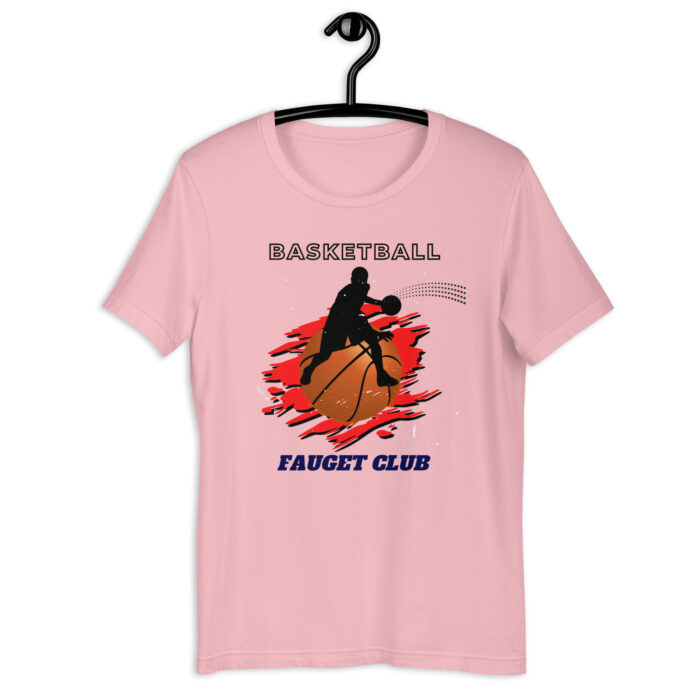White Modern Basketball T Shirt - Pink, 2XL