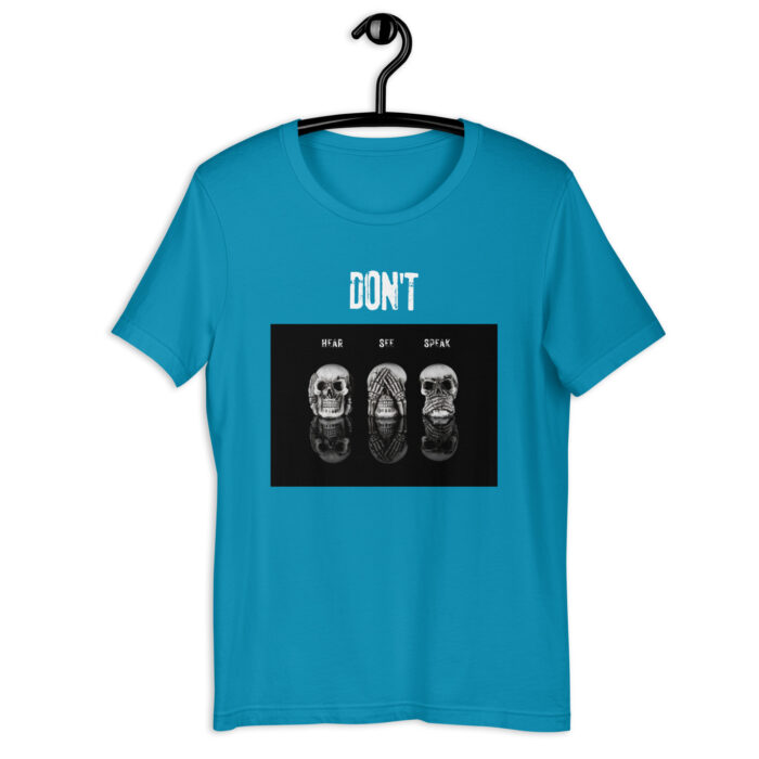 “Wise Skulls” Trio Tee – Hear, See, Speak No Evil – Multiple Colors - Aqua, 2XL