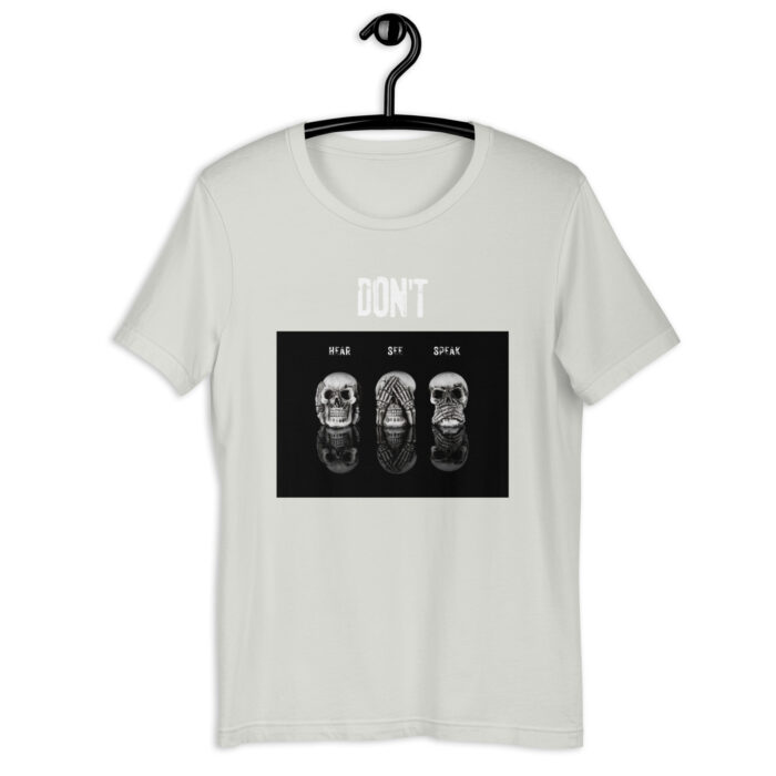 “Wise Skulls” Trio Tee – Hear, See, Speak No Evil – Multiple Colors - Silver, 2XL