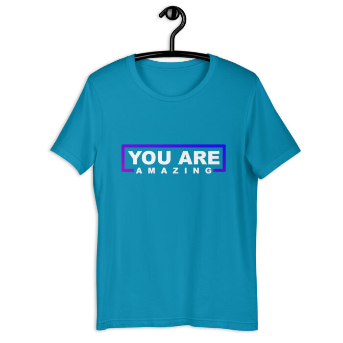 “You Are Amazing” Affirmation Tee – Inspiring Color Variety - Aqua, 2XL