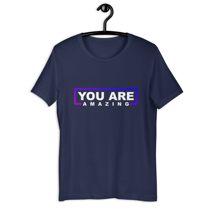 “You Are Amazing” Affirmation Tee – Inspiring Color Variety - Navy, 2XL